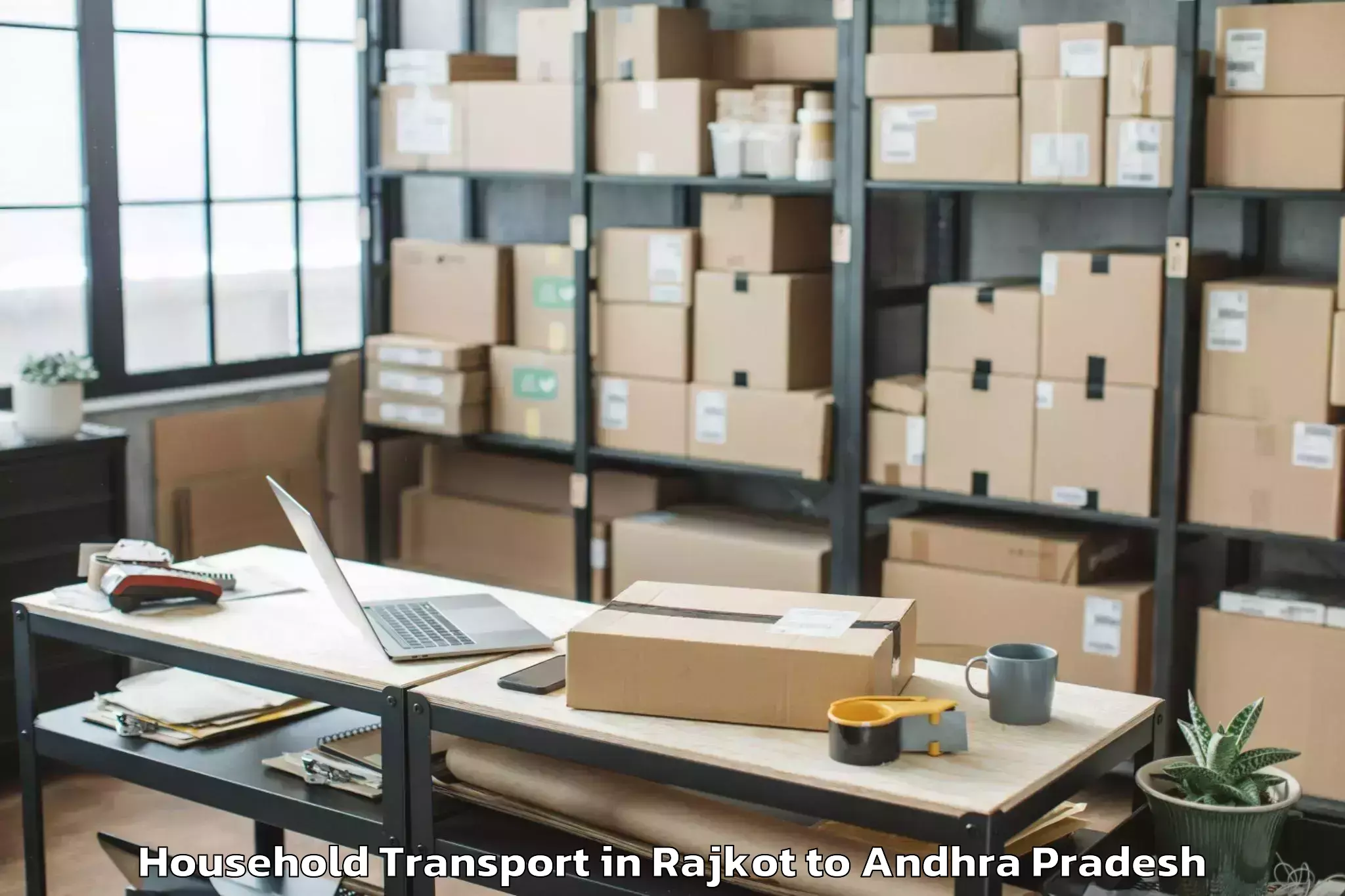 Top Rajkot to Pamarru Household Transport Available